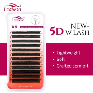 FADVAN 5D-W على شكل 0.07 D حليقة رمش ملحقات الطبيعية فو المنك لاش لينة ضوء المهنية مسبقة الصنع حجم مروحة الرموش
