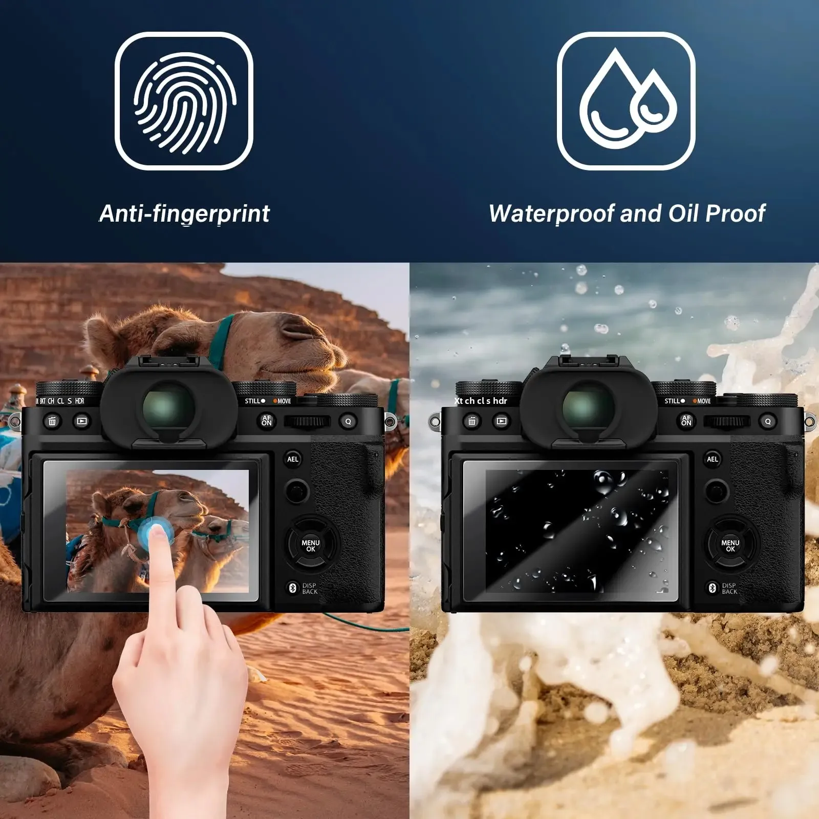 2 حزمة من الزجاج المقسى لـ Fujifilm XT50 XT30 XT5 XT4 X100VI X100V X100IV XS20 ، واقي شاشة مضاد للخدش ملحقات الفيلم
