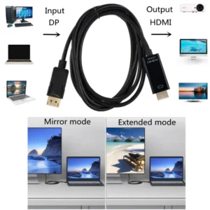 1.8 متر DP إلى كابل متوافق مع HDMI 4k DisplayPort إلى HD محول ذكر إلى أنثى DisplayPort إلى HDTV محول لشاشة العرض