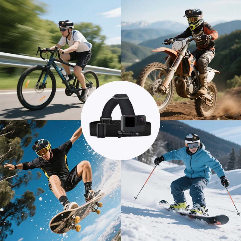 حامل حزام الرأس لـ GoPro Hero 13 12 11 10 9 8 7 Insta 360 X5 X4 X3 GO 3 3S DJI Osmo Action 3 4 5 Pro ملحقات الكاميرات ﻿