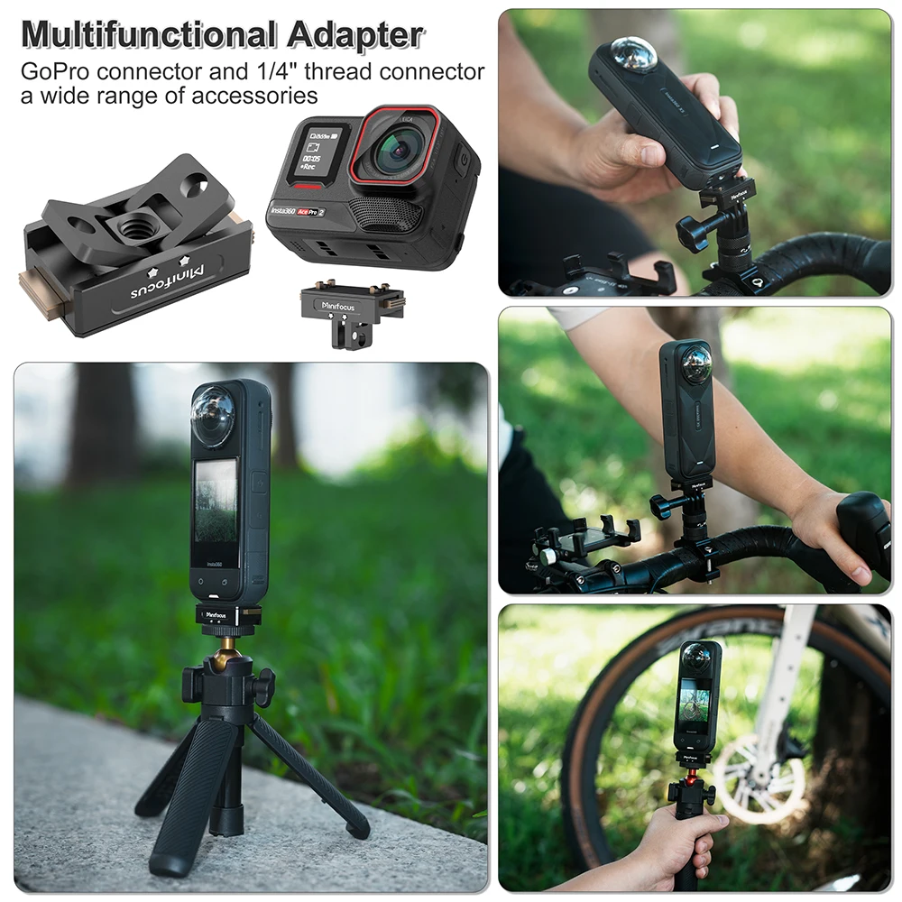 Minifocus محول مغناطيسي جبل ل Insta360 X5 X4 Ace Pro 2 عمل كاميرا الإفراج السريع جبل تمديد قاعدة دعم الملحقات