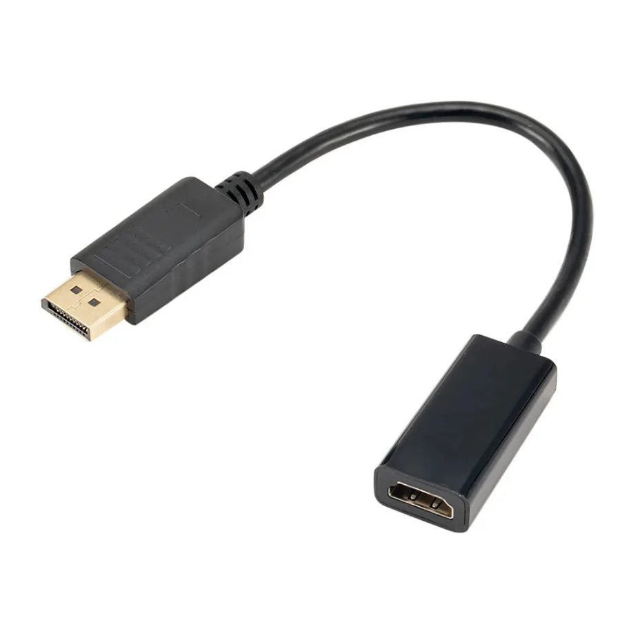محول محول DP إلى HDMI 4K 1080P ذكر إلى أنثى DisplayPort إلى كابل محول صوت فيديو متوافق مع HDMI لأجهزة الكمبيوتر المحمول والتلفزيون