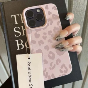 حافظة لهاتف آيفون 16e 16 15 14 13 12 11 Pro Max 16 Plus XS Max X XR الحد الأدنى بطبعة الفهد أنماط Lichee غطاء من البولي يوريثان الناعم