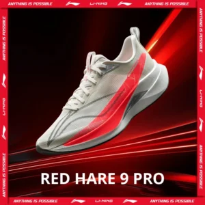 حذاء الجري للرجال من Li-Ning RED HARE 9 PRO، حذاء رياضي مزود بوسادة BOOM ونظام ارتداد هوائي وعاكس للضوء، حذاء رياضي ثابت ARPW001