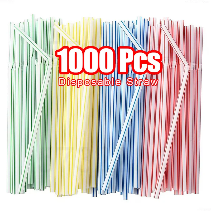 50-1000 قطعة شفاطات للشرب ملونة وأسود rietjes مرنة حفل زفاف لوازم شفاطات للشرب المطبخ بالجملة