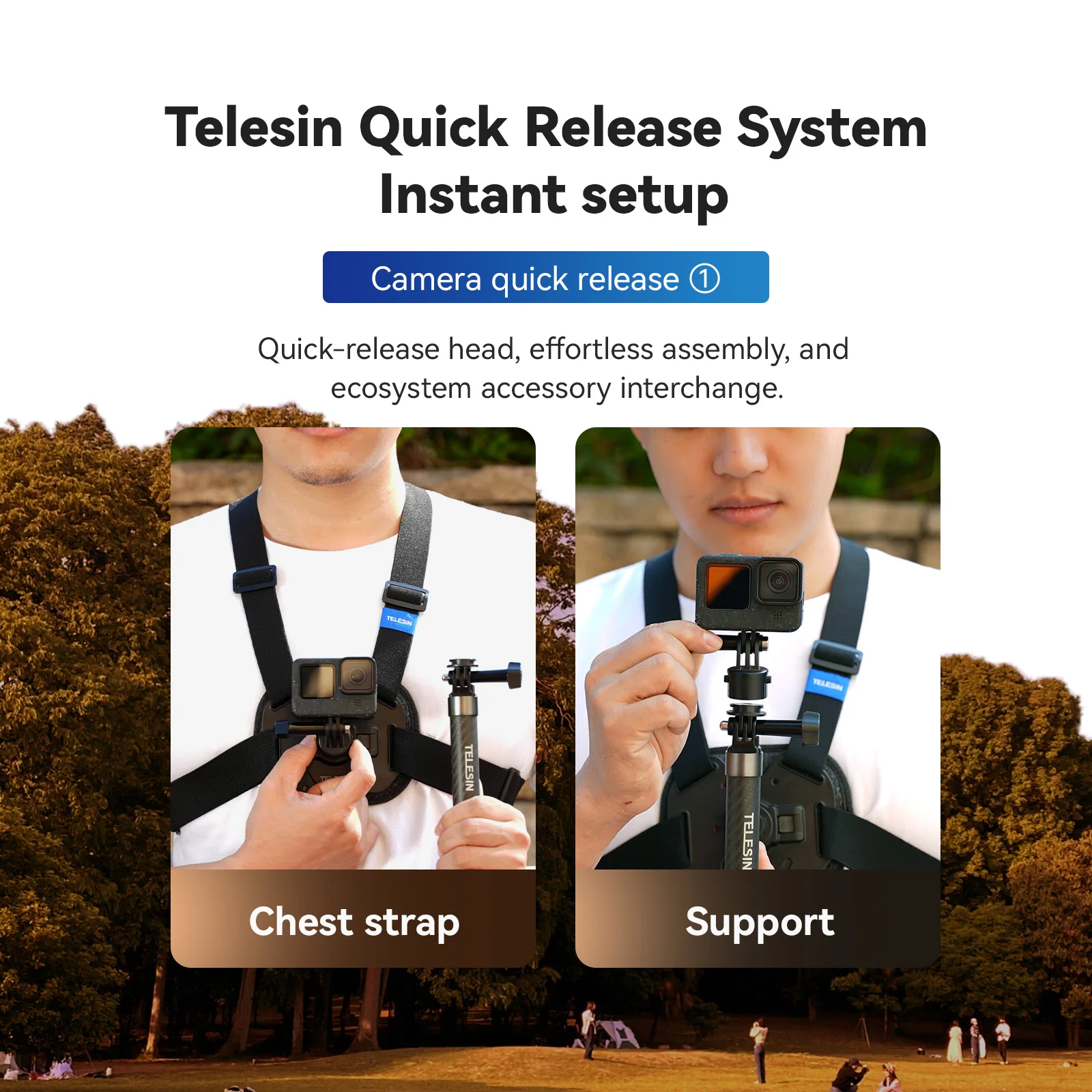 TELESIN شريط للصدر جبل صدرية حزام جبل ل GoPro بطل 13 12 11 10 9 8 7 6 5 Insta360 DJI عمل كاميرا الملحقات