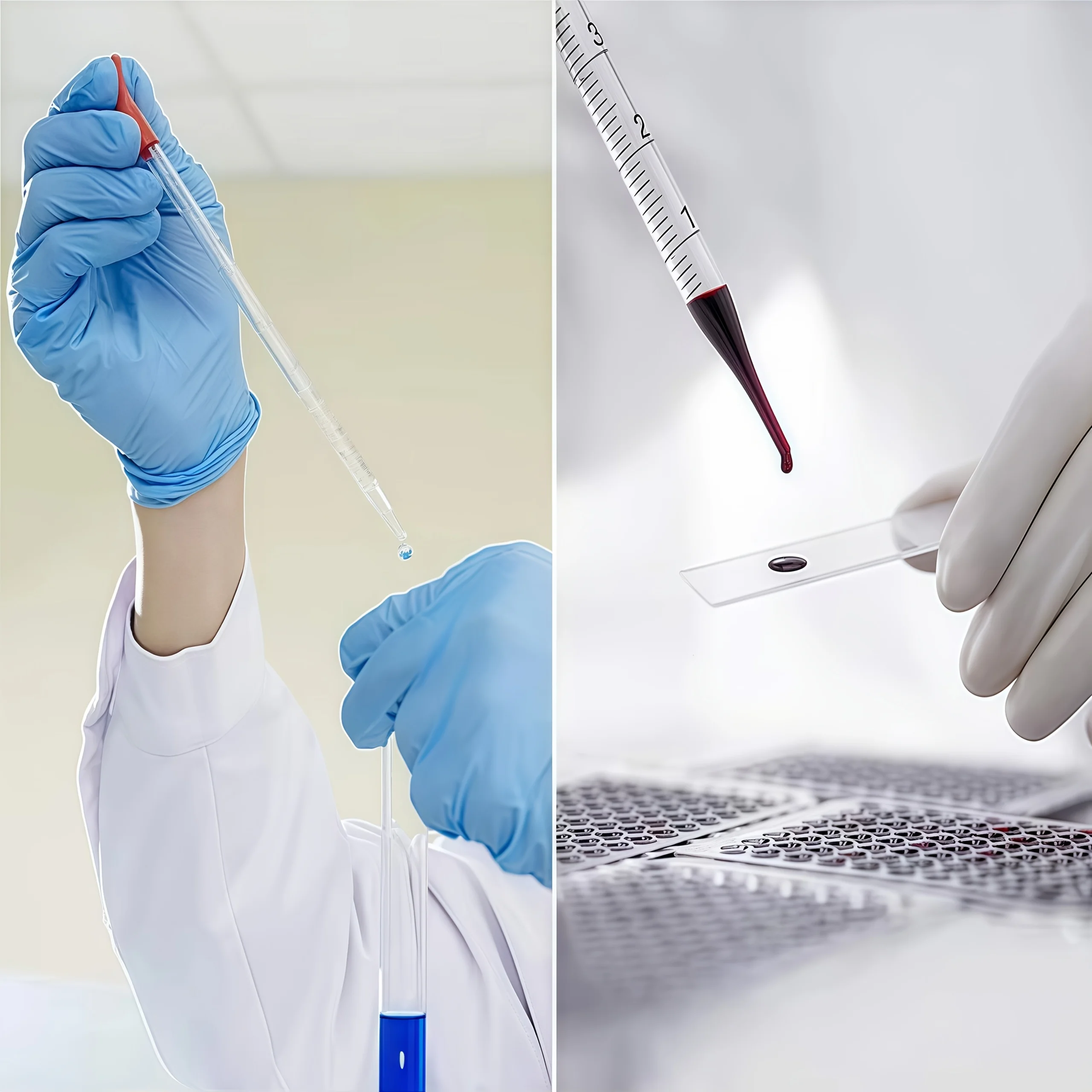 قطارة زجاجية سعة 3 مل/10 مل مع قضيب تقليب وفرشاة، 2/4 قطع أدوات تجارب معملية