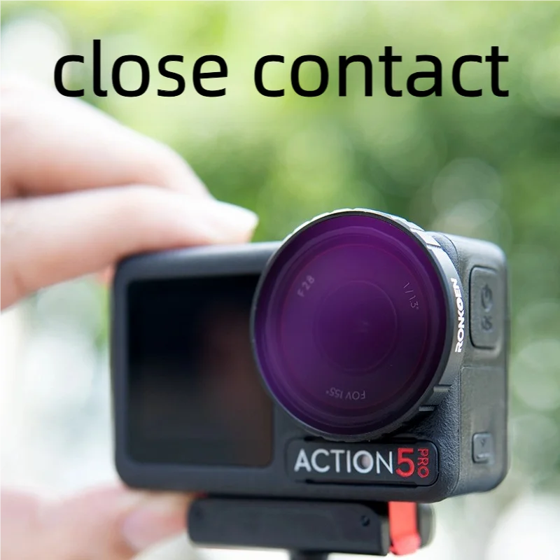 مرشح Ronkoen ND CPL لـ DJI OSMO Action4/5Pro ملحقات كاميرا الحركة CPL ND8 ND16 ND32 مجموعة عدسات إطار من سبائك الألومنيوم