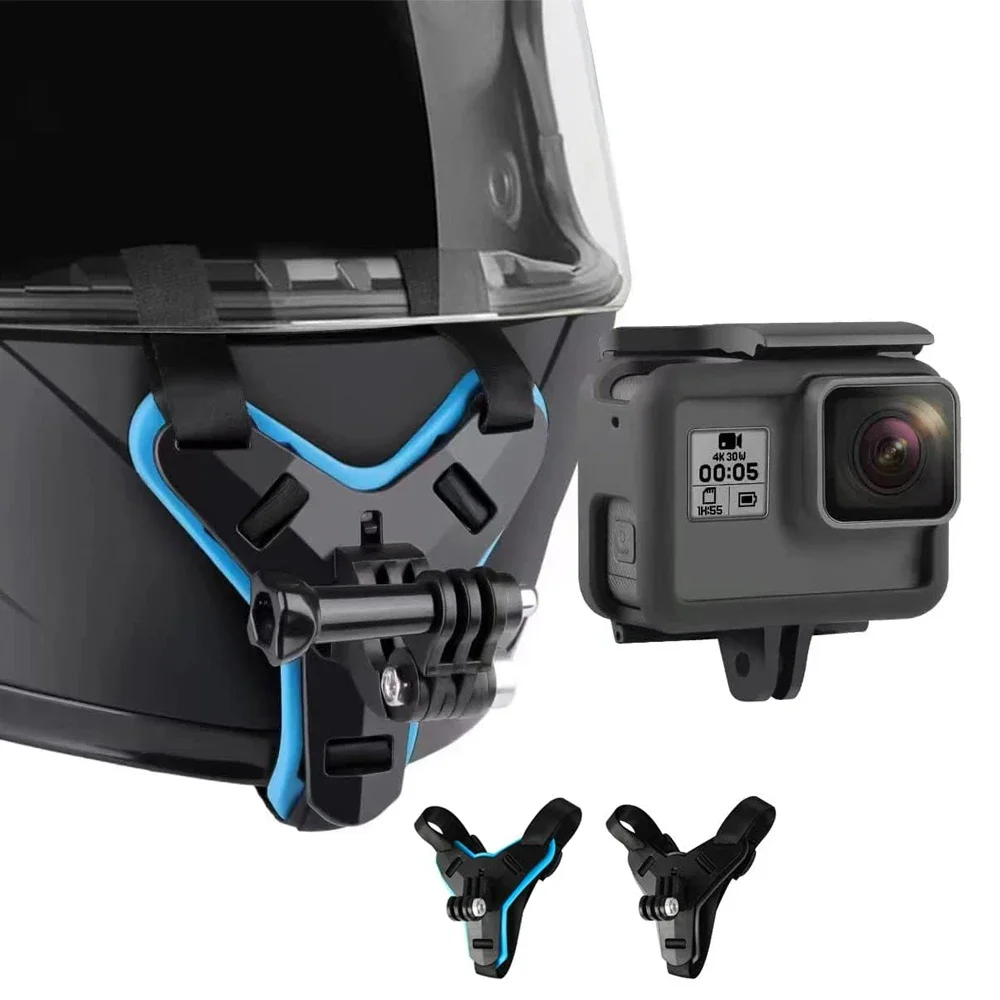 خوذة الدراجة النارية بحزام الذقن لـ GoPro Hero 13 12 11 10 9 8 DJI Osmo Insta360 SJCAM SJ4000 AKASO ملحقات كاميرا الحركة