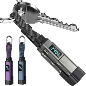 1/2 قطعة كابل شحن 4 في 1 بقوة 65 واط مع شاشة عرض V/A/W من نوع USB C، كابل محمول من النوع C لأجهزة آبل، مناسب لآيفون/آيباد/سامسونج/اللابتوب.