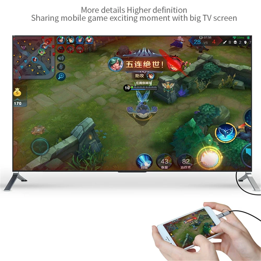 LD39 سلك HD تدفق عرض جهاز استقبال للتليفزيون دونغل مايكرو USB نوع C إلى كابل HDMI شاشة النسخ المتطابق للهاتف أندرويد اللوحي إلى التلفزيون