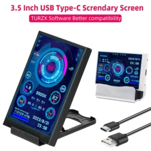 شاشة ثانوية 3.5 بوصة من النوع C للكمبيوتر وحدة المعالجة المركزية RAM GPU شاشة HDD 320*480 IPS LCD ISB عرض برنامج TURZX NO AIDA64