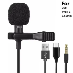 3.5 مللي متر ميكروفون صغير محمول Lavalier للكمبيوتر المحمول نوع C التلبيب كليب على ميكروفون للهواتف الذكية USB المهنية مايكرو Mic