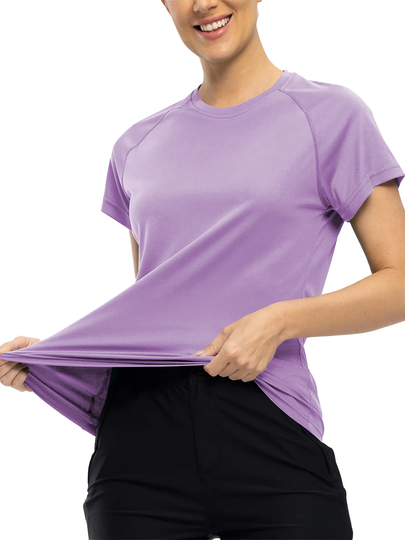 المرأة سريعة الجافة قصيرة الأكمام مرونة رياضة الرطوبة فتل جولة الرقبة تي شيرت التدريب ممارسة رياضة قميص رياضي